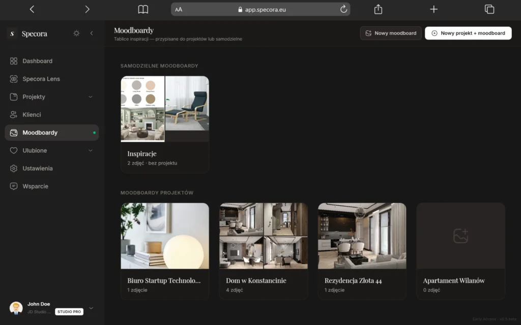 Moodboard dla projektanta wnętrz – tworzenie tablic inspiracji, zbieranie materiałów i koncepcji wnętrz online